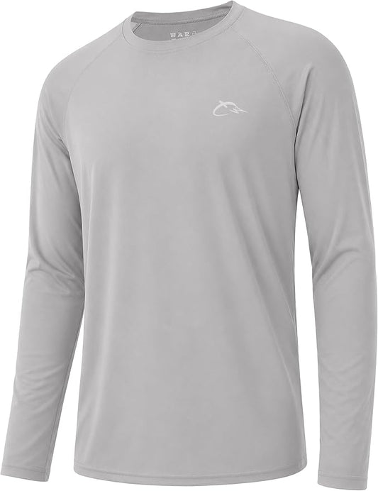 FISHEAL Men's Long Sleeve Fishing Shirts, UPF 50+ Camo Sun Protection Rash Guard, UV Shirt for Swimming Hunting Outdoor