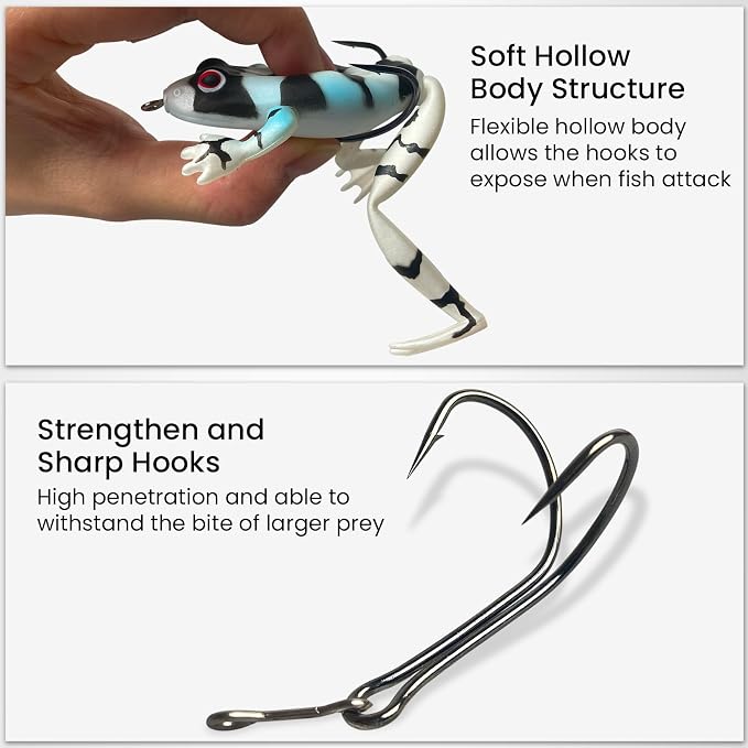 Pristis 3 pcs Topwater Fishing Plopper Lures, Floating Popper Bait Set with Chemically Sharpened Hooks for Saltwater Freshwater, Top Water Plopping Swimbait Teaser for Bass Tuna Perch Pike Crappie