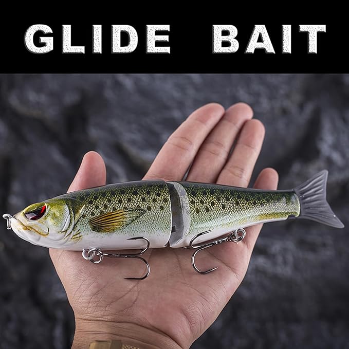 Glide Bait, Slow Sinking Swimbait, Topwater Hard Lures for Bass Catfish,Pike Perch, Freshwater or Saltwater