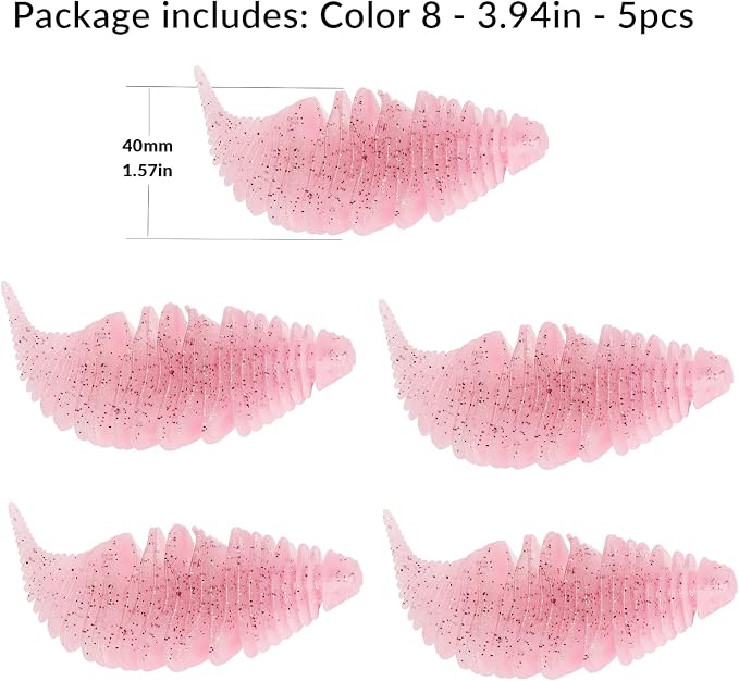 THKFISH Soft Swimbait 5/6 PCS or 15/18 PCS Soft Plastic Fishing Lures Bass Lures Swim Baits Lures for Bass Fishing Worms for Bass