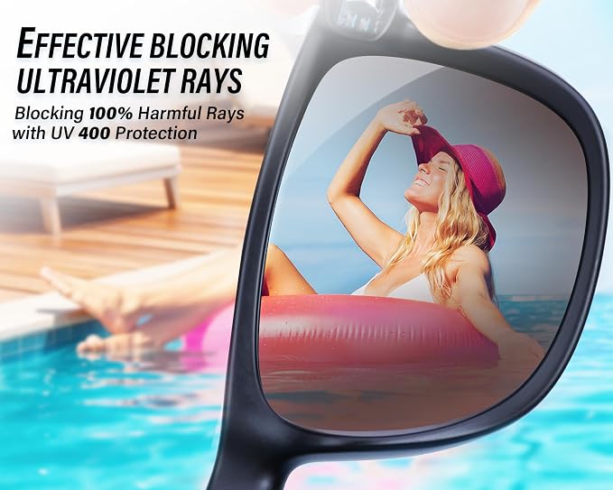Polarized Sunglasses for Men & Women, Lightweight Driving Sunglasses for Fishing, Golf, Sports, UV400 Protection