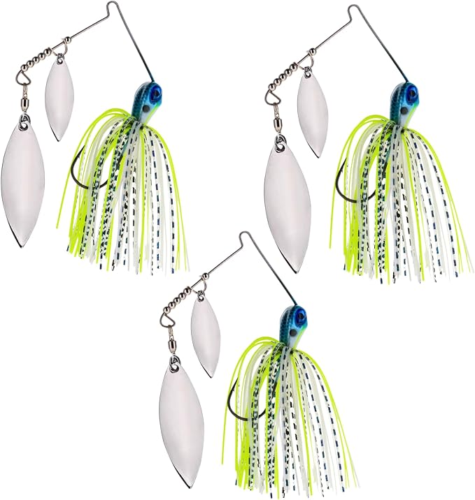 Reaction Tackle Spinner Bait Fishing Lure for Bass Fishing Also for Trout Pike Salmon Walleye (3-Pack)