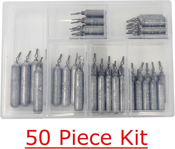 Reaction Tackle Lead Drop Shot Weights for Bass Fishing - Freshwater & Saltwater - Skinny Pencil Shaped Sinkers for Drop Shot Rig