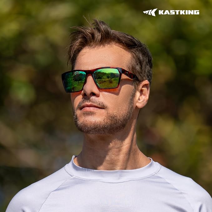 KastKing Beartrap Polarized Sports Fishing Sunglasses, With PuriVex Protective Lens Coating, Square Frame Design, Men Women