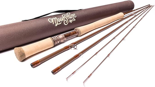 Moonshine Rod Company Fast Action Fly Fishing Rod – Carbon Fiber Graphite Rod with Zippered Travel Case – Drifter II, Vesper, Epiphany ESN, Outcast, Phantom & Rambler Series - 2WT up to 12WT Rods