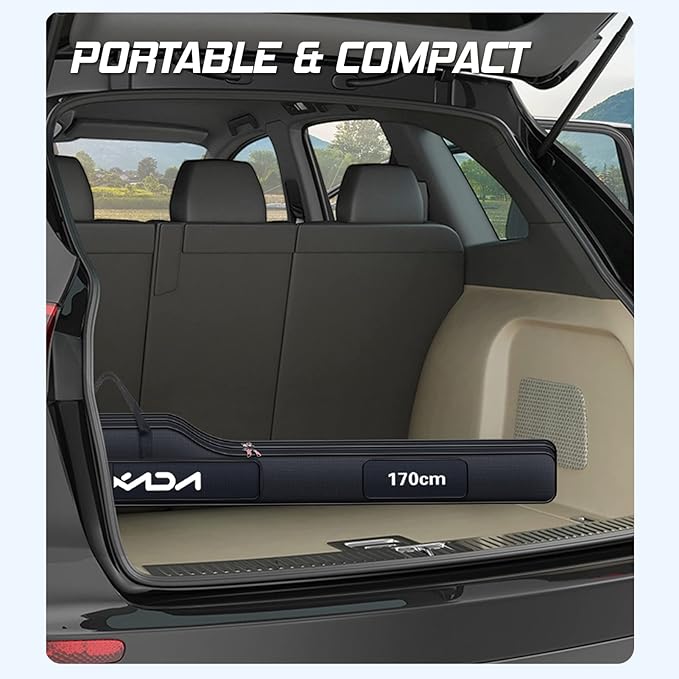 Lixada Fishing Rod Case, Portable Folding Fishing Rod Case Fishing Pole Reel Storage Bag Fishing Gears Organizer