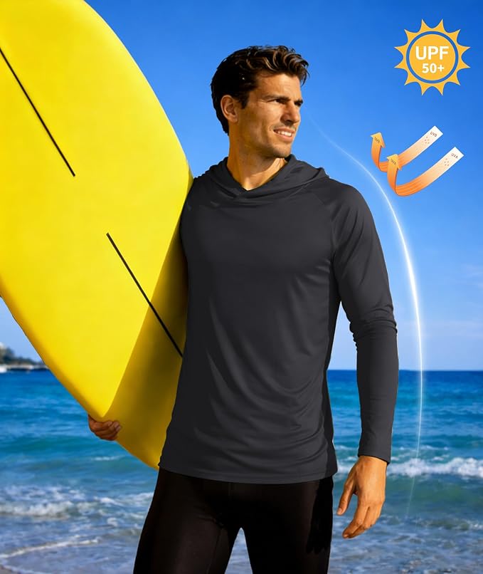 ZITY 5 Pack Mens UPF 50+ Hoodie Shirts Sun Protection Fishing Shirt Fast Dry Lightweight for Athletic Hiking Workout