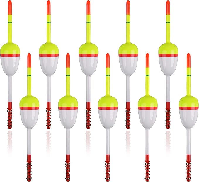 SILANON Wood Slip Bobbers Fishing Floats and Bobbers Spring Oval Stick Slip Floats for Crappie Catfish Trout Panfish Walleyes Fishing 5/10pcs