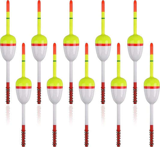 SILANON Wood Slip Bobbers Fishing Floats and Bobbers Spring Oval Stick Slip Floats for Crappie Catfish Trout Panfish Walleyes Fishing 5/10pcs