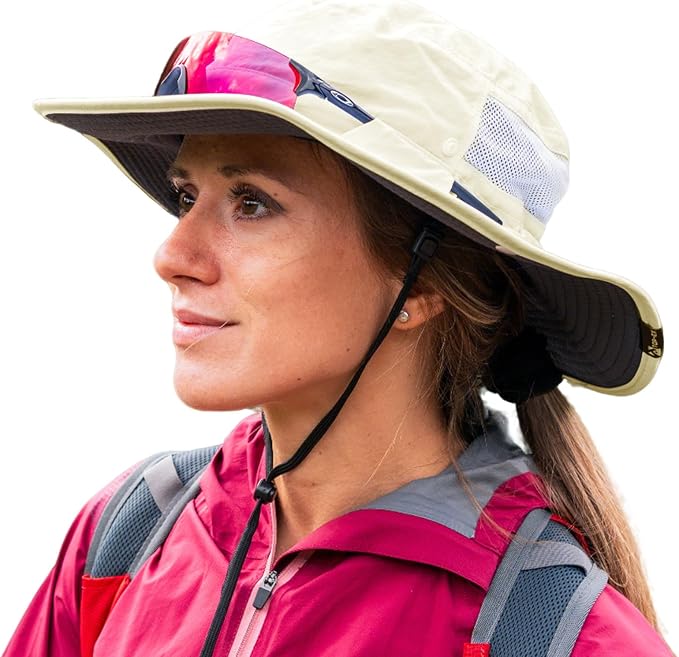 TOP-EX Men's Wide Brim Sun Hat UPF 50+ Waterproof, Packable Breathable Mesh Boonie Bucket Cap for Hiking Fishing Safari