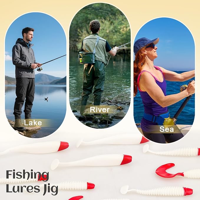30pcs Soft Plastic Fishing Lures Paddle Tail Swimbaits Soft Baits Lure for Bass Crappie Trout Shad Freshwater Saltwater Fishing Mixed 3.5 Inch 4.7 Inch Swim Bait Kit with Box