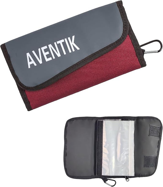Aventik Fishing Tackle Organizer Case Soft Bait Binder Plastic Baits Spinner Bait Tackle Organized Removable Storage Pockets (Dark Red)