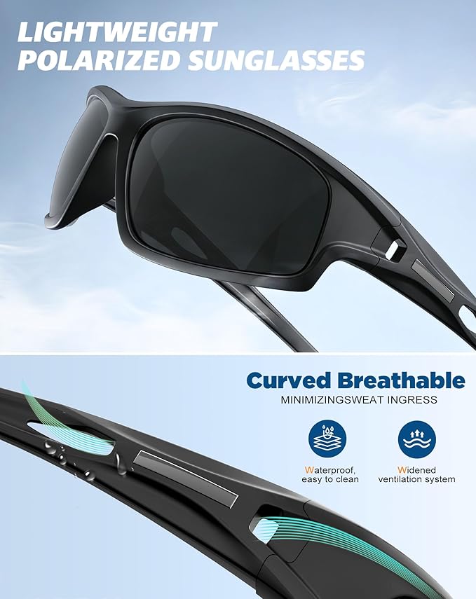 KALIYADI 4 Pack Polarized Sunglasses-Men Sports Sun-glasses: Mens Sunglasses UV Protection for Fishing Driving Cycling