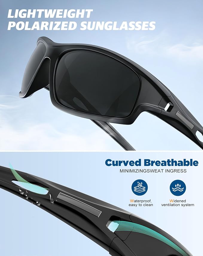 KALIYADI 4 Pack Polarized Sunglasses-Men Sports Sun-glasses: Mens Sunglasses UV Protection for Fishing Driving Cycling