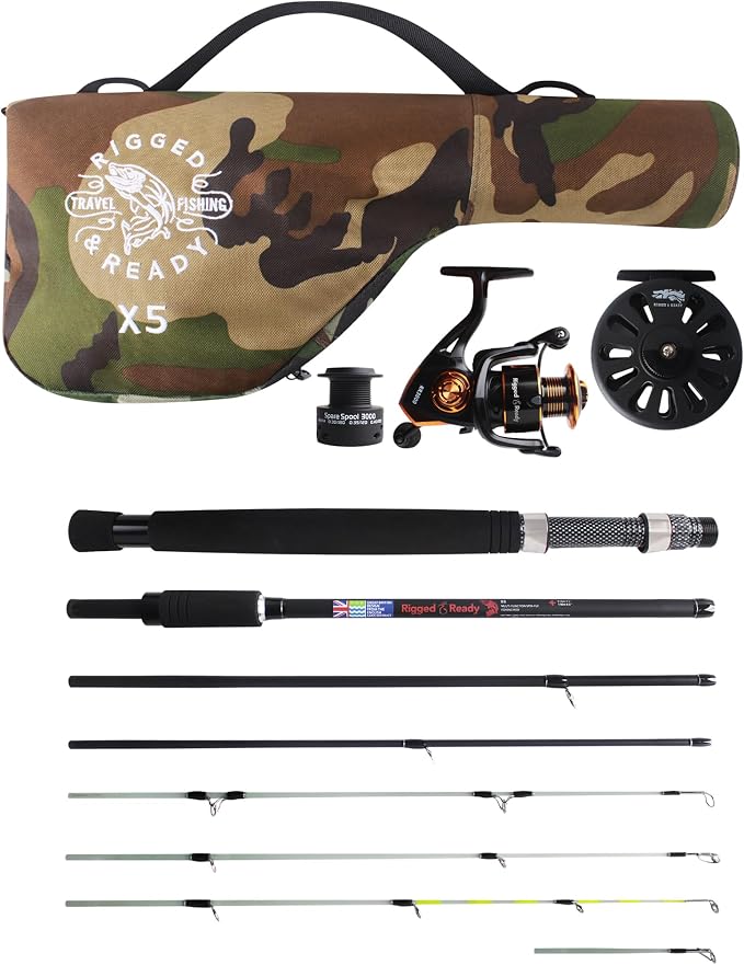 Rigged & Ready X Series™ Travel Fishing Rods. 6 Super Compact Combos and Rods, Multi-Functional, Spinning Poles. 5 to 25 Techniques from one Rod. Spin, Bass, Carp, Fly. Fresh & Saltwater Angling.