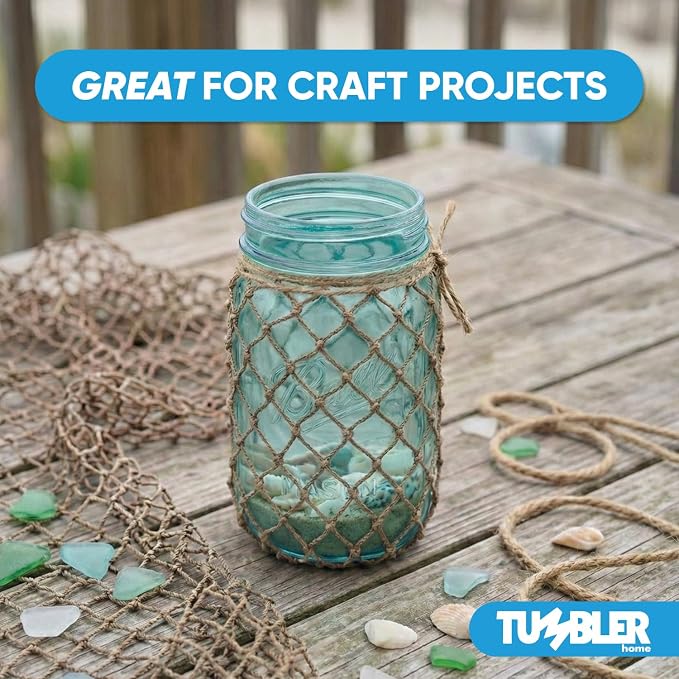 Fishing Net Decor, 5' x10' Decorative Fishing Net for Nautical, Mermaid, Pirate or Beach Themed Party or Room. Real Recycled Fish Netting for Decoration