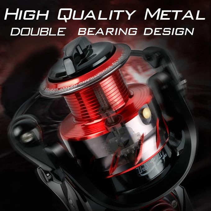 Sougayilang Fishing Reel Ultra Smooth Powerful,13+1BB Spinning Reel,Lightweight Graphite Frame, CNC Aluminum Spool for Freshwater
