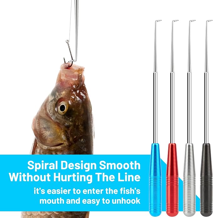 Fish Hook Remover Tool, 4PCS Fishing Hook Quick Removal Device, Fishing Gear Security Equipment Kits for Adult, Hook Extractor Accessories Tools with Storage Tube