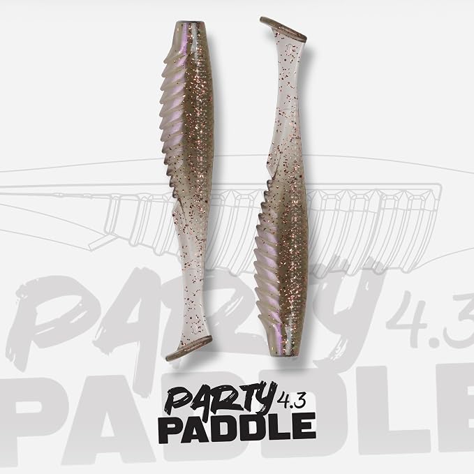 6th Sense – Party Paddle 4.3" – Saltwater Swimbait – Inshore Fishing – Redfish/Trout/Snook – Paddle Tail Soft Plastic
