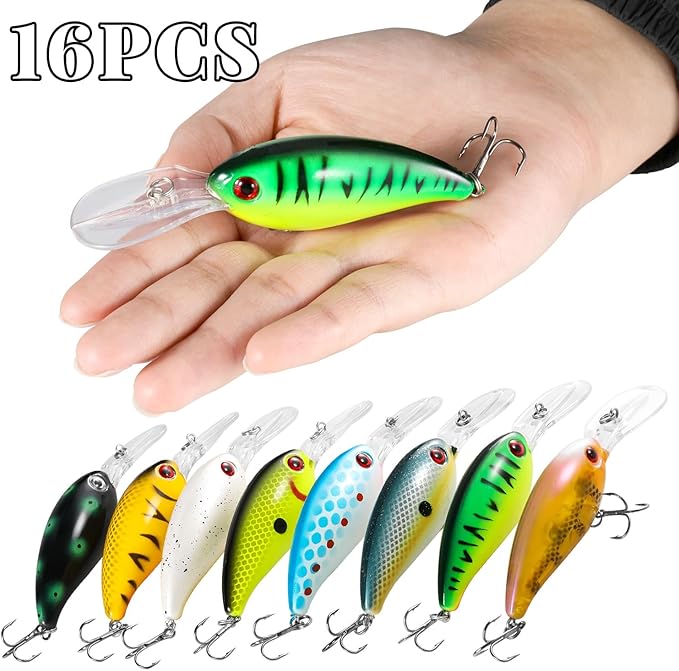 Fishing Lures Shallow Deep Diving Swimbait Crankbait Fishing Wobble Multi Jointed Hard Baits for Bass Trout Freshwater and Saltwater