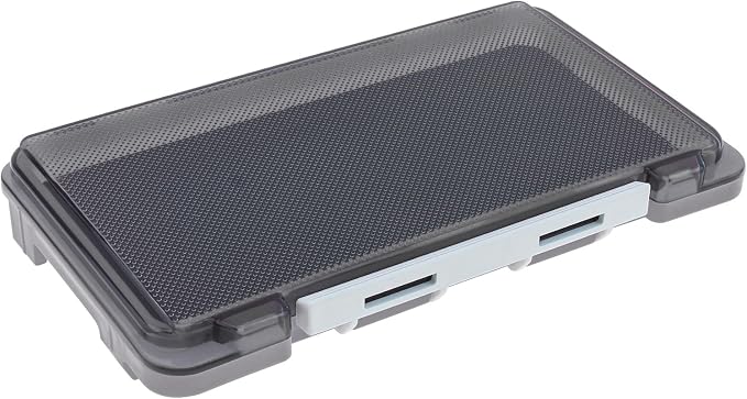 Fishing Tackle Box Slit Foam Case, Super Slim Fishing Lures Jig Box Hooks Spinners Spoons Storage Tackle Tray, (6.8 * 3.8 * 0.8inch) (Gray)
