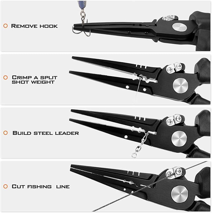 KastKing Speed Demon Pro Fishing Pliers, 420 Stainless Steel, Fishing Tools, Saltwater Resistant Fishing Gear, Tungsten Carbide Cutters, Corrosion Resistant Coating, SuperPolymer Grip Handles