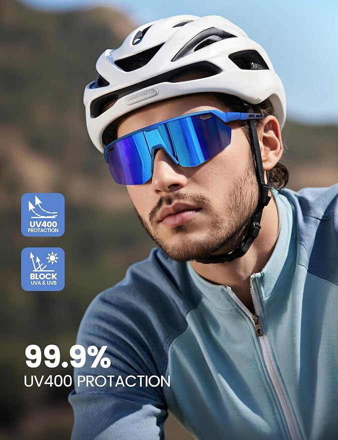 Lamicall 24g Polarized Sports Sunglasses for Men Women - UV400 Protection Sun Glasses for Baseball Running Cycling Fishing
