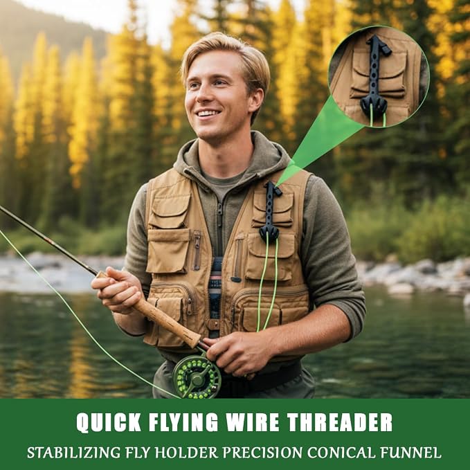 Magnetic Fly Threader, Fly Tying Tool, Magnetic Lifting Tools, Universal Knot Helper Knot Assist for Threading Hooks, Fishing Accessories, Easy-to-Install Fishing Accessories for Small Flies