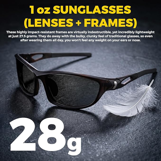 Polarized Fishing Sunglasses for Men Women, Adjustable Polarized Sunglasses, Lightweight TR90 Frame