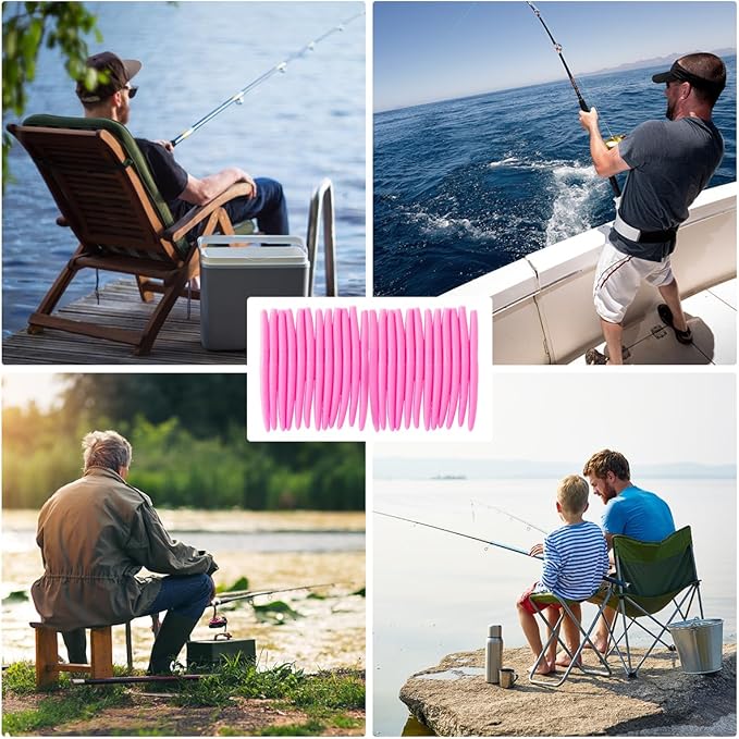 Senko Bait Soft Plastic Lures 5" Senkos 24 Pcs/100pcs for Wacky Rig Freshwater Fishing Green Pumpkin senko with Black Flake Pink Watermelon Double Color