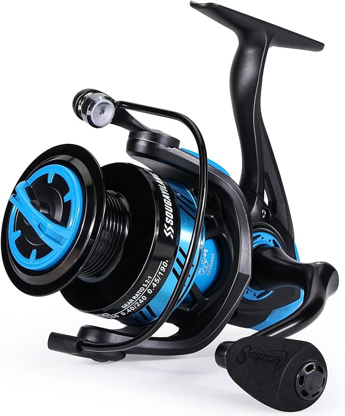 Sougayilang Fishing Reel, Ultralight Spinning Reel with Aluminum Spool, 5.2:1 High Speed Spinning Fishing Reel, 1000-6000 Series for Freshwater