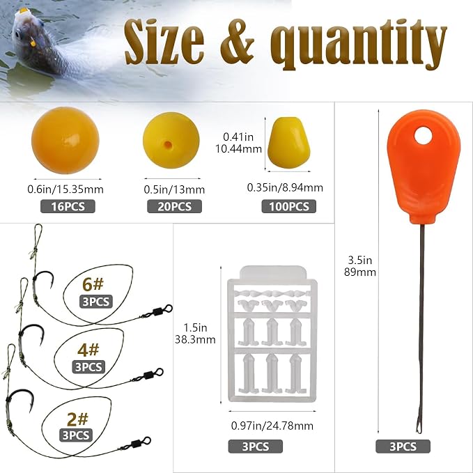 Dovesun 41PCS/151PCS Carp Fishing Hair Rigs Baits Carp Rigs Kit Fishing Equipment Accessories