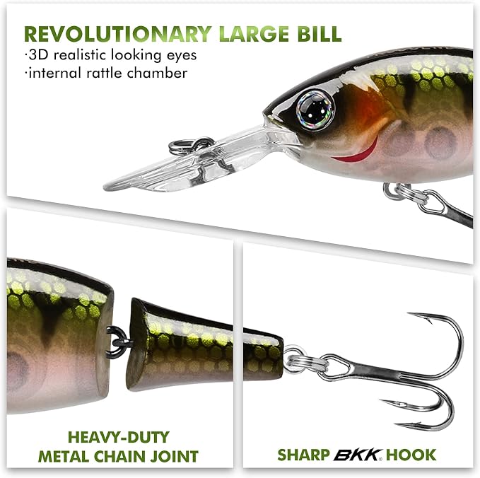 TRUSCEND Swimmax Easy Catch Fishing Lures with BKK Hooks, Wiggling, Vibrating, Rattling and Gurgling for More Bite, Heavy-Duty Dyneema Fiber Jointed Swimbaits for Bass, Trout, Walleye, Crappie, Pike