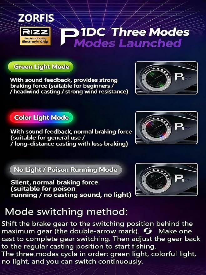 Electronic Brake baitcasting Reel Takuma P1DC Electronic Intelligent Brake Baitcasting, Self-Powered with Gear Infinite Sensing Adjustment, Digital Control smart Lure Fishing Lure Reel