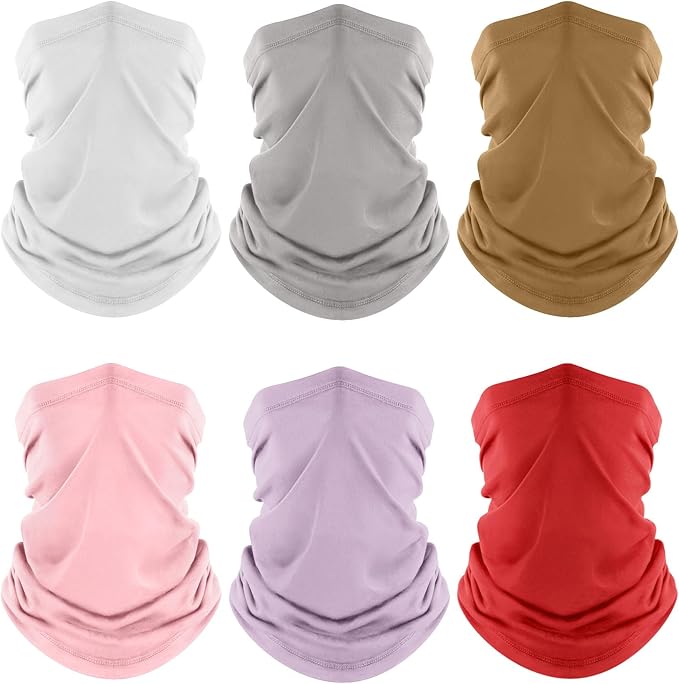 Fuinloth Neck Gaiter, 6 Pack Cooling UV Protection Bandana Face Mask Gator Scarf for Men Women