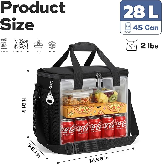 RealCool Soft Cooler Bag 35/45Can, Collapsible Cooler Insulated Leak Proof, Large Lunch Box for Men Women, Soft-Sided Cooler for Picnic, Grocery, Beach, Camping, Travel