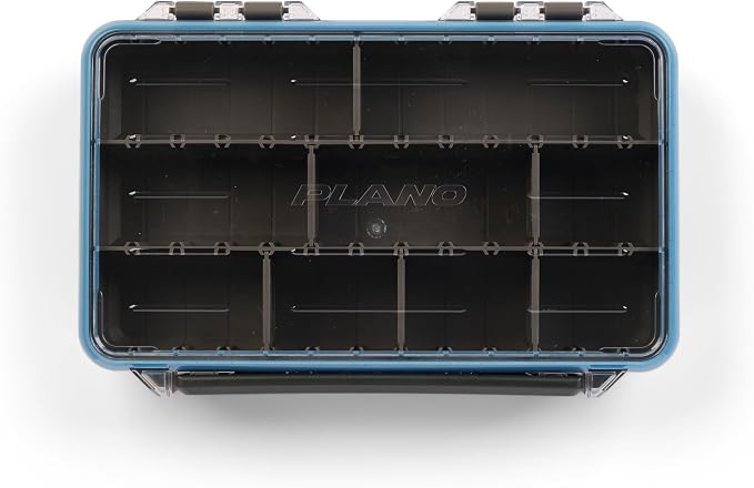 Plano StowAway 3600 Waterproof Stow Tackle Box, IPX7 Waterproof Rating, with Rustricor, Single Latch Design, Transparent DuraView Lid, Stackable Storage for Fishing Bait, Lures and Gear