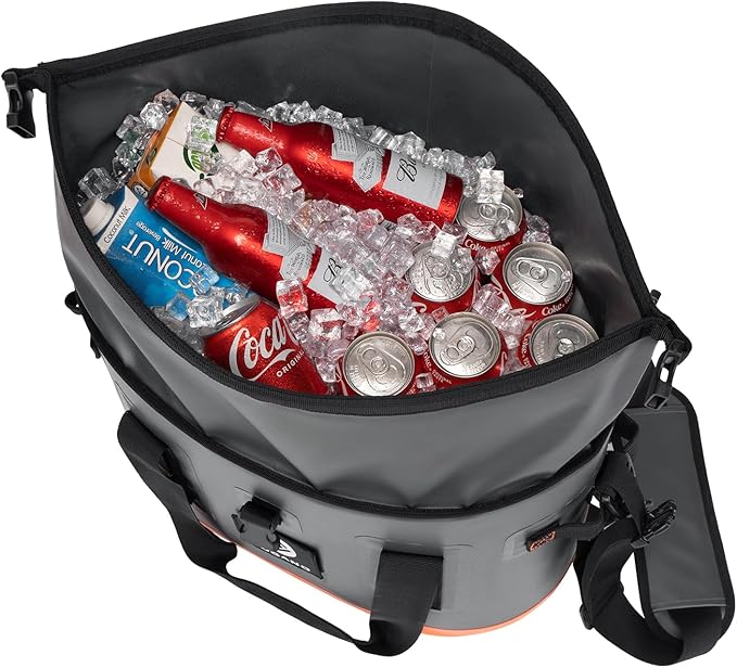 Vogano 40 Can Soft Cooler Bag - Insulated Leak-Proof Large Cooler Bag with Roll-Top Waterproof Seal | Portable Ice Chest for Camping, Beach, Travel, Picnics | 24HR Cold Retention