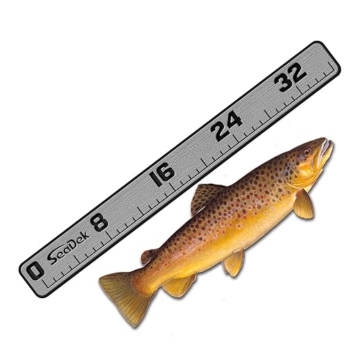 USATuff SeaDek EVA Foam Fish Measuring Ruler for Boat, Fishing, Kayak | Adhesive Backing Peel & Stick - 36" StormGray-Black