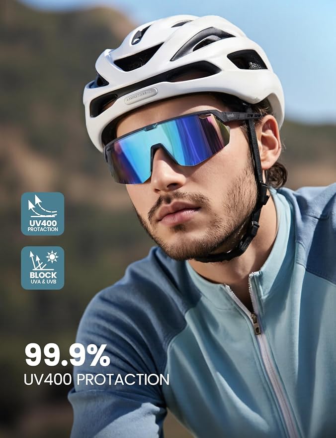 Lamicall 24g Polarized Sports Sunglasses for Men Women - UV400 Protection Sun Glasses for Baseball Running Cycling Fishing