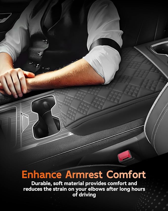 CDEFG for 2024 2025 2026 GMC Sierra EV Center Console Cover Armrest Box Cover Sierra EV Accessories Console Arm Rest Protector Thickened