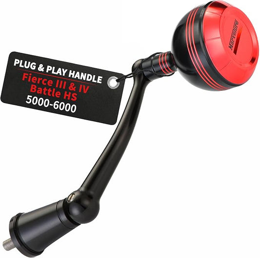 Foldable Power Handle for Penn Fierce III IV, Battle III HS Spinning Reel Replacement Handle (Not for Fierce Live Liner)