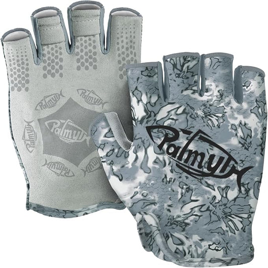 Palmyth Stubby UV Fishing Gloves Sun Protection Fingerless Glove Men Women UPF 50+ SPF for Kayaking, Paddling, Canoeing, Rowing, Driving