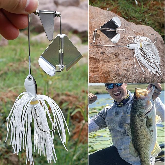 Sougayilang Fishing Lures Buzzbait Spinnerbait Jigs Lure for Bass Pike Fishing