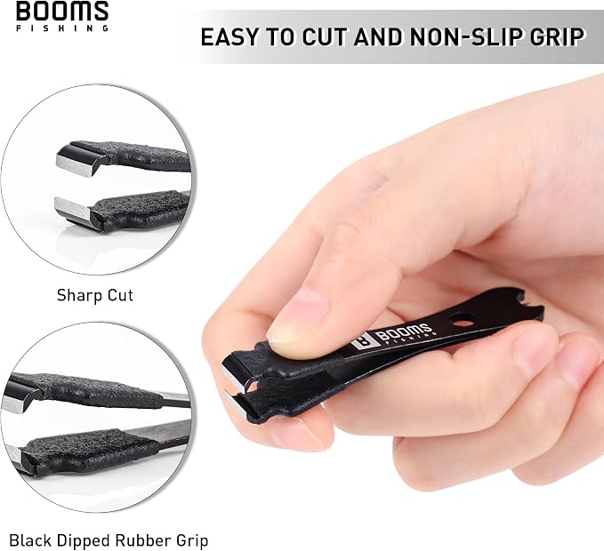 Booms Fishing FC2 Fishing Knot Tying Tool, Fly Fishing Line Cutter, Fishing Clippers with Retractor