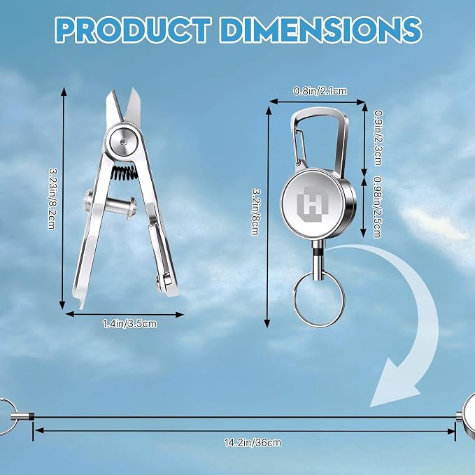 3-in-1 Portable Fishing Line Cutter with Retractor,Mini Stainless Steel Clippers with Retractable Zinger, Universal for Monofilament, Fluorocarbon & Braided Lines,Fly Tying Scissors for Men