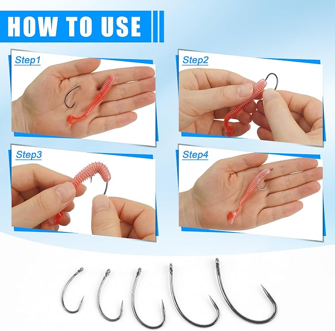 175pcs Barbless Fishing Hook Kits,Small Size Carp Fishing Hooks Curve Shank Crank and Wide Gape Fly Tying Hooks Circle Hook with Tackle Box Size 2#,4#,6#,8#,10#