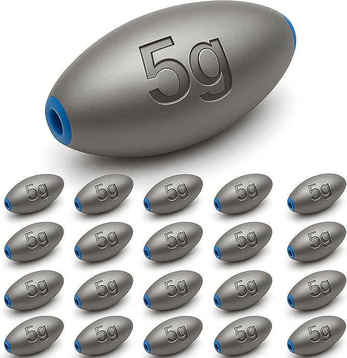 Egg Sinkers Fishing Weights – Lead Oval Sliding Sinkers for Catfish, Bass & Surf Fishing, No-Snag Smooth Hole Design, Heavy Fishing Weights for Bottom Rigs in Lakes, Rivers & Beach