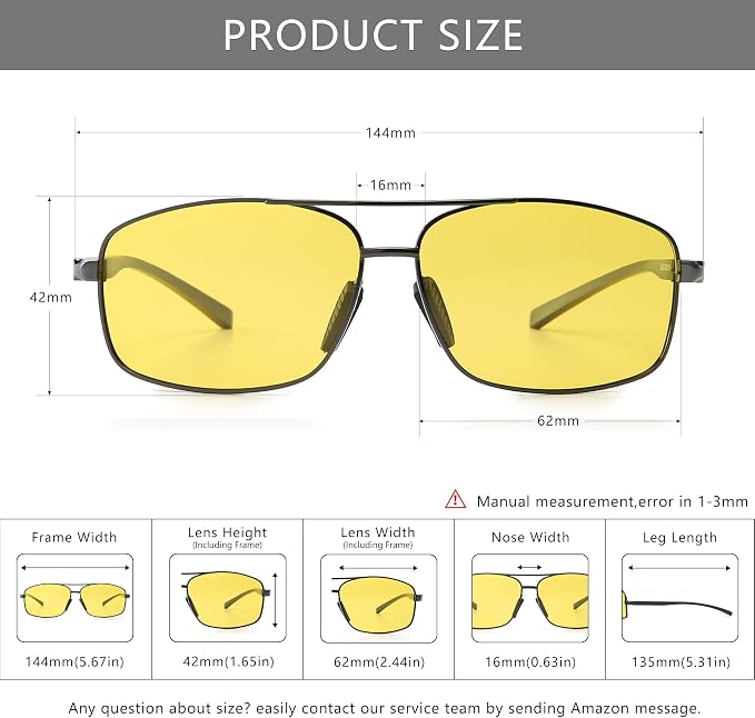 SUNGAIT Ultra Lightweight Rectangular Polarized Sunglasses Men UV400 Protection