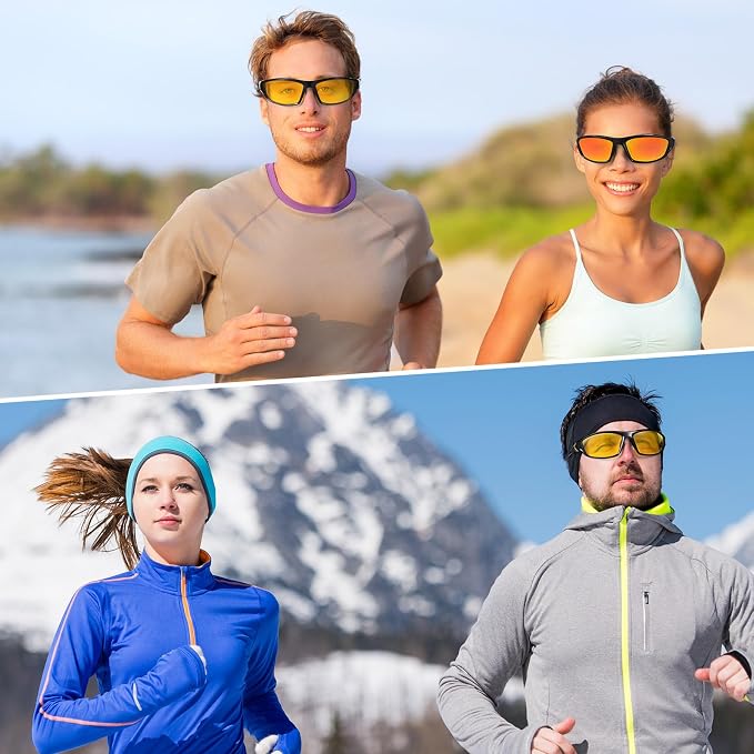 TOODOO 4 Pairs Men Polarized Sunglasses with UV Protection Driving Glasses Sports for Sport Outdoor Activities